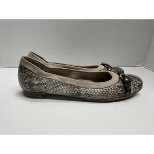 AGL Attilio Giusti Leombruni Women’s Snake Skin Leather Flats Buckle 38.5 (8.5)